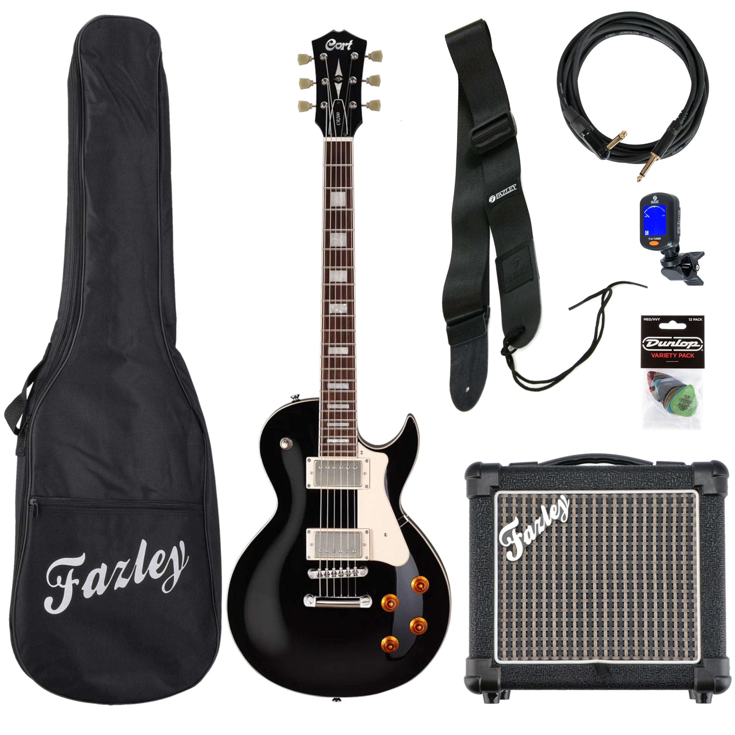 Cort Classic Rock CR200 Black elektrische gitaar starterset