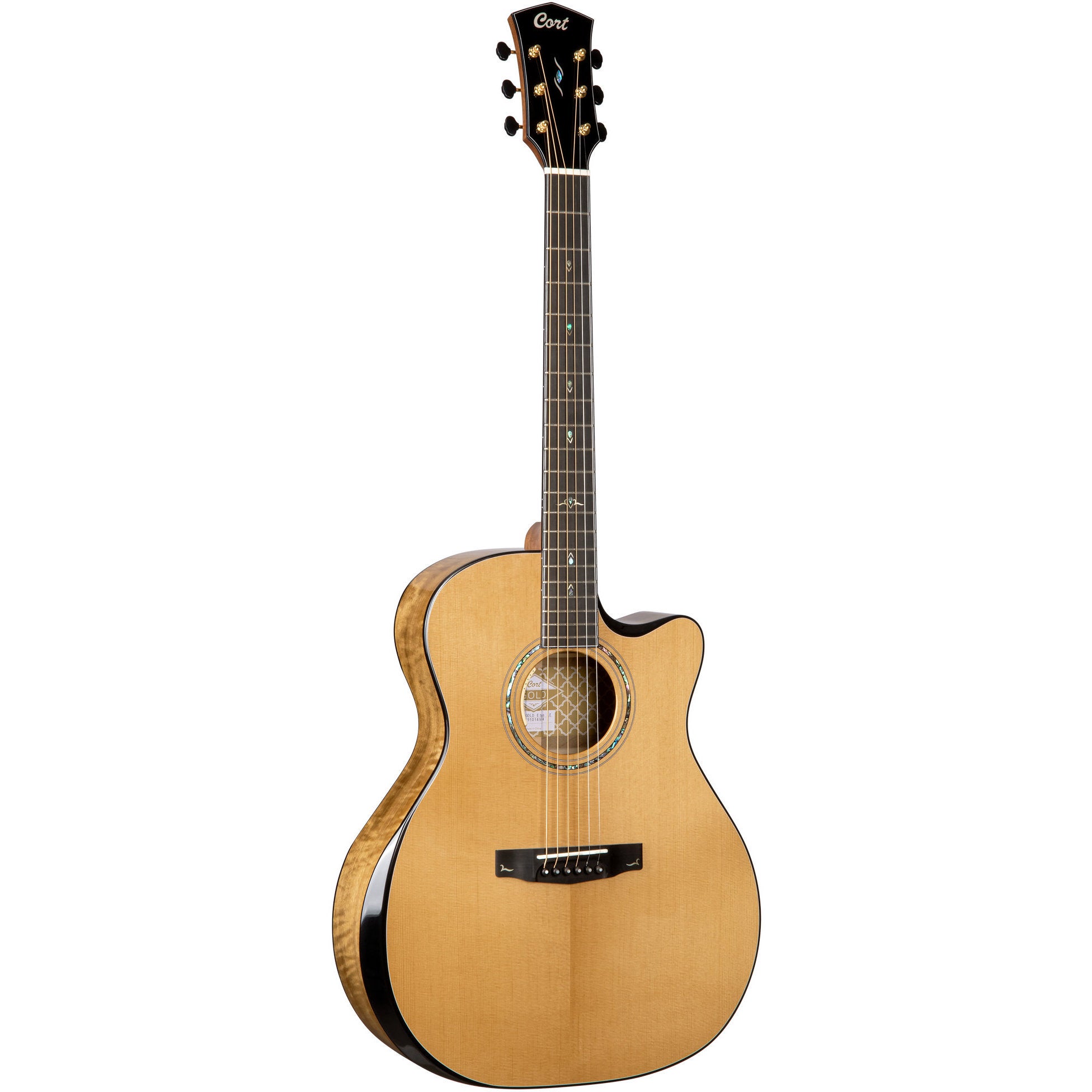 Cort GOLD EDGE Natural Gloss elektrisch-akoestische westerngitaar met koffer