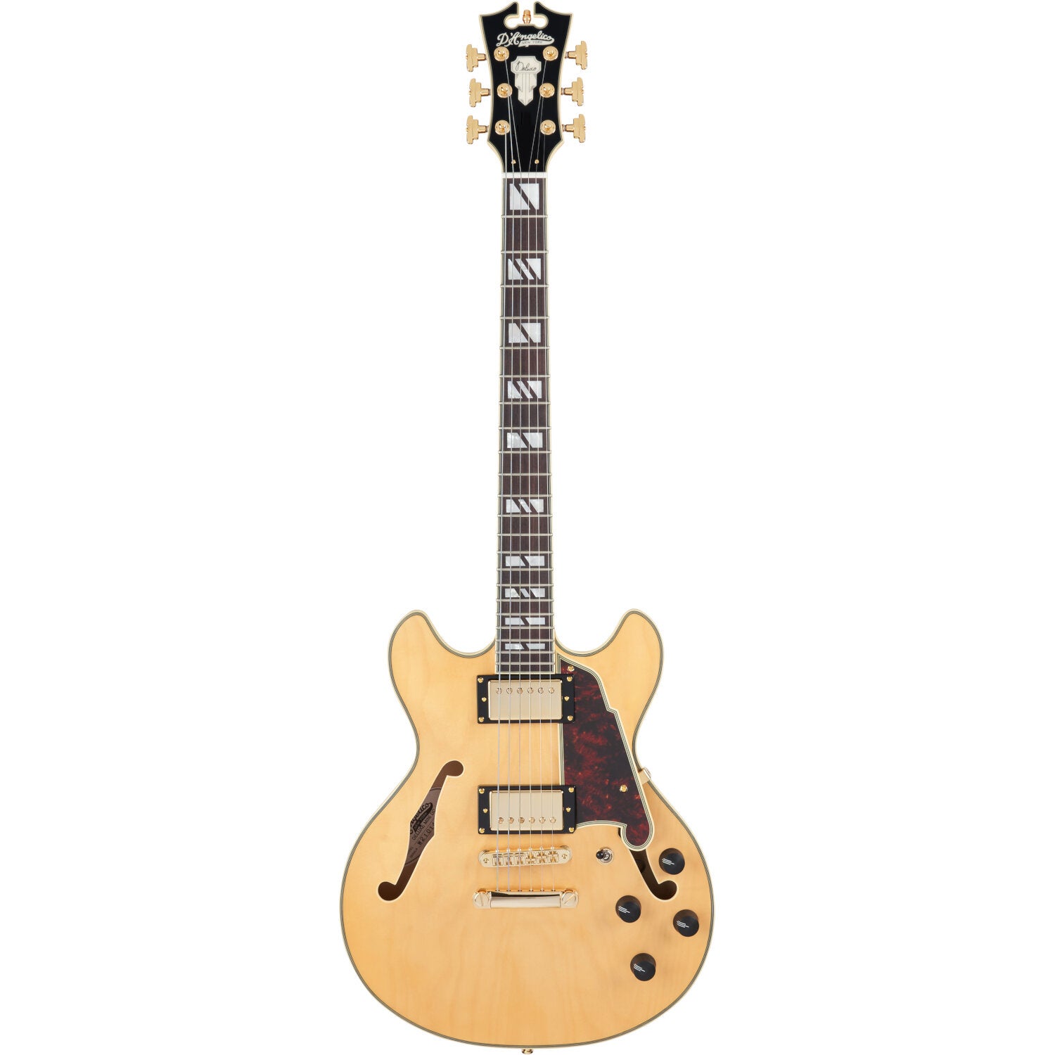 D'Angelico Deluxe Mini DC Stopbar Satin Honey