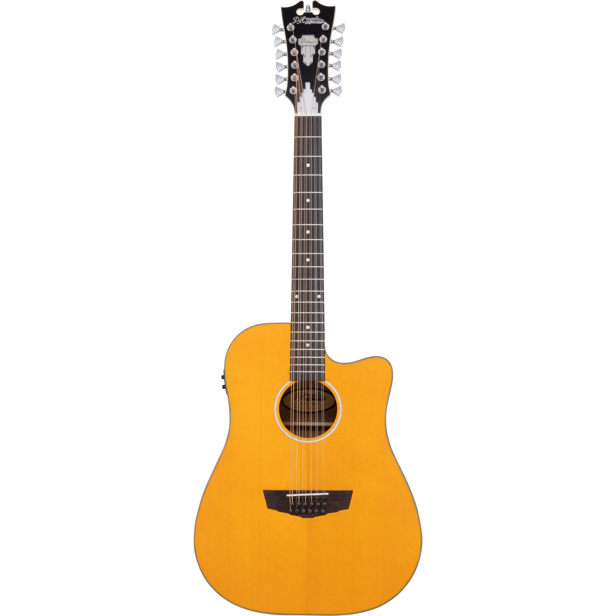 D'Angelico Premier Bowery 12 LS Vintage Natural 12-snarige elektrisch-akoestische westerngitaar