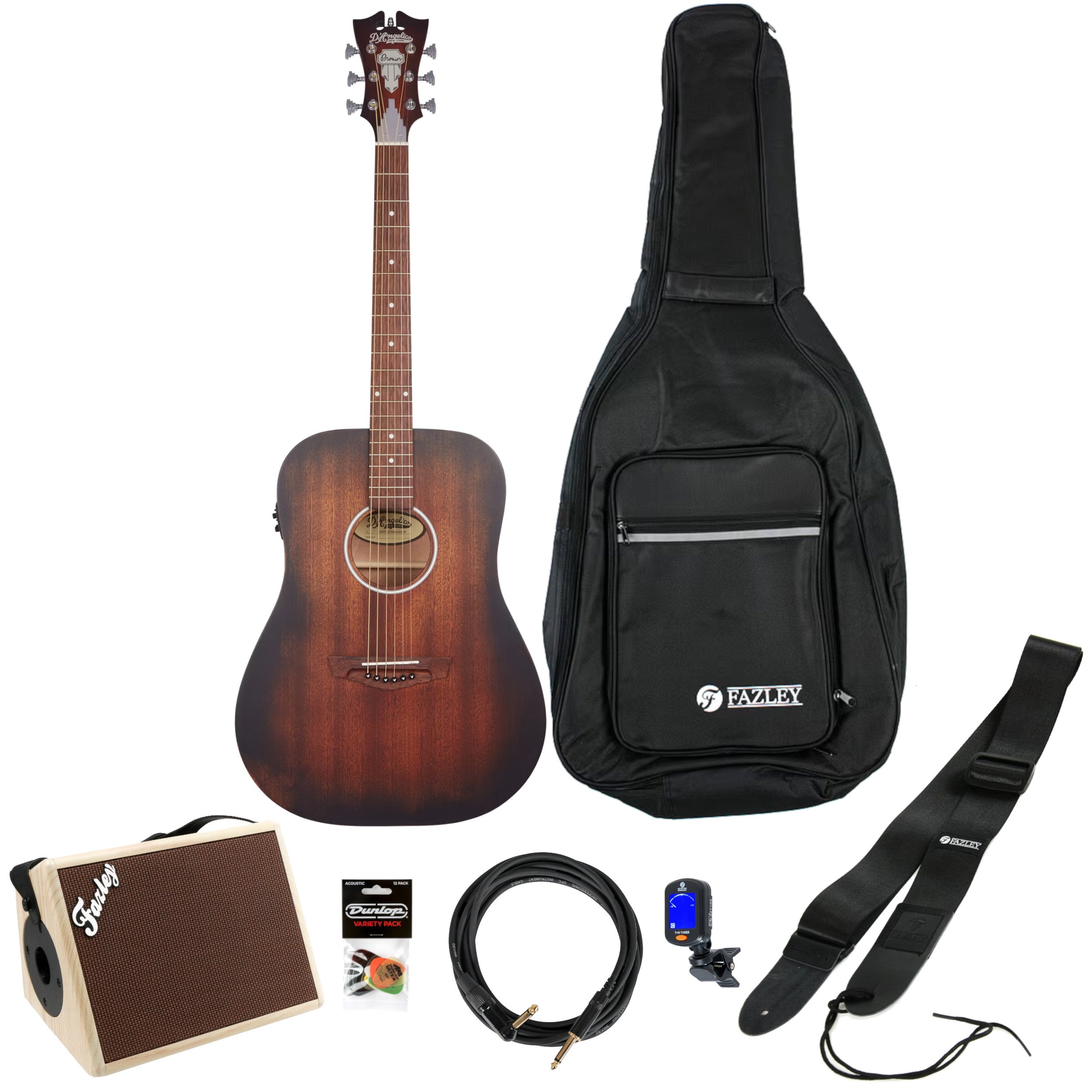 D'Angelico Premier Lexington LS Aged Mahogany E/A westerngitaar starterset met versterker