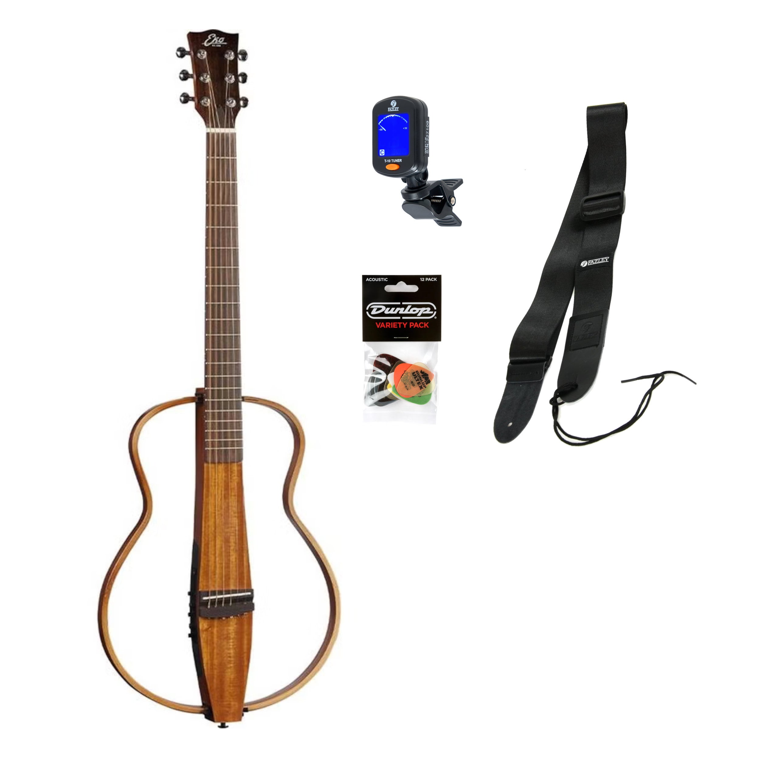 EKO One S150e Silent Folk elektrisch-akoestische westerngitaar starterset