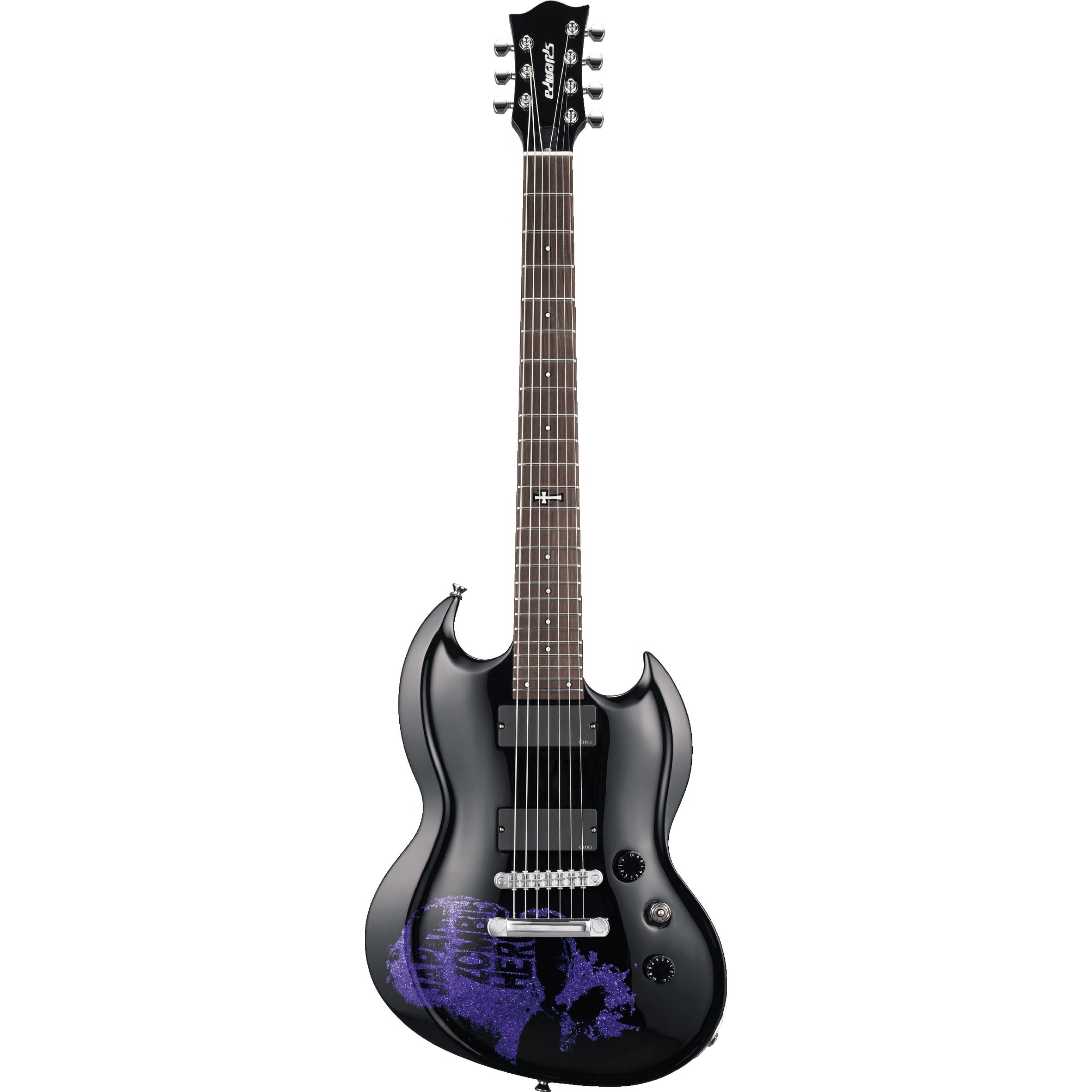 ESP Edwards Signature Series Kaoru KV-7 Black Zombie Heroez 7-snarige