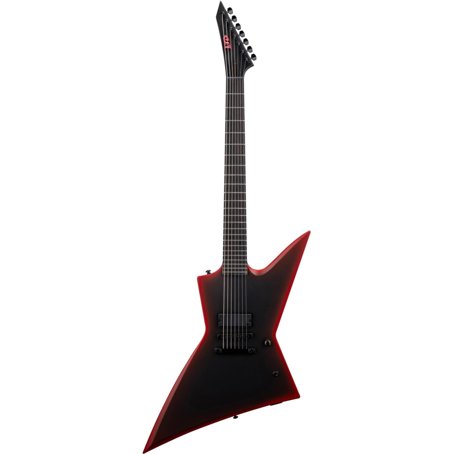 ESP LTD EXL-7 Baritone Black Metal II Black Red Burst Satin 7-snarige elektrische gitaar