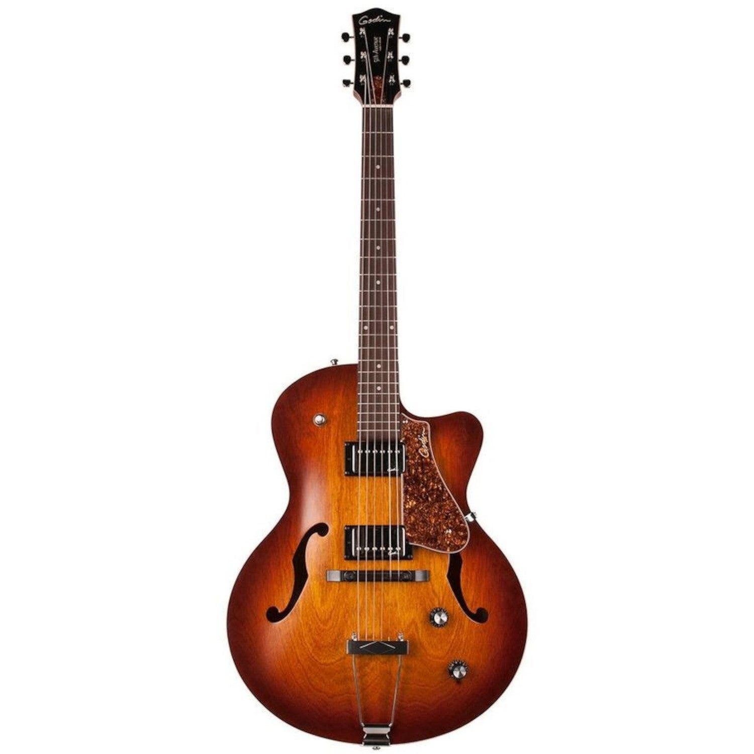 Godin 5th Avenue Cognac Burst Kingpin HB CW SG