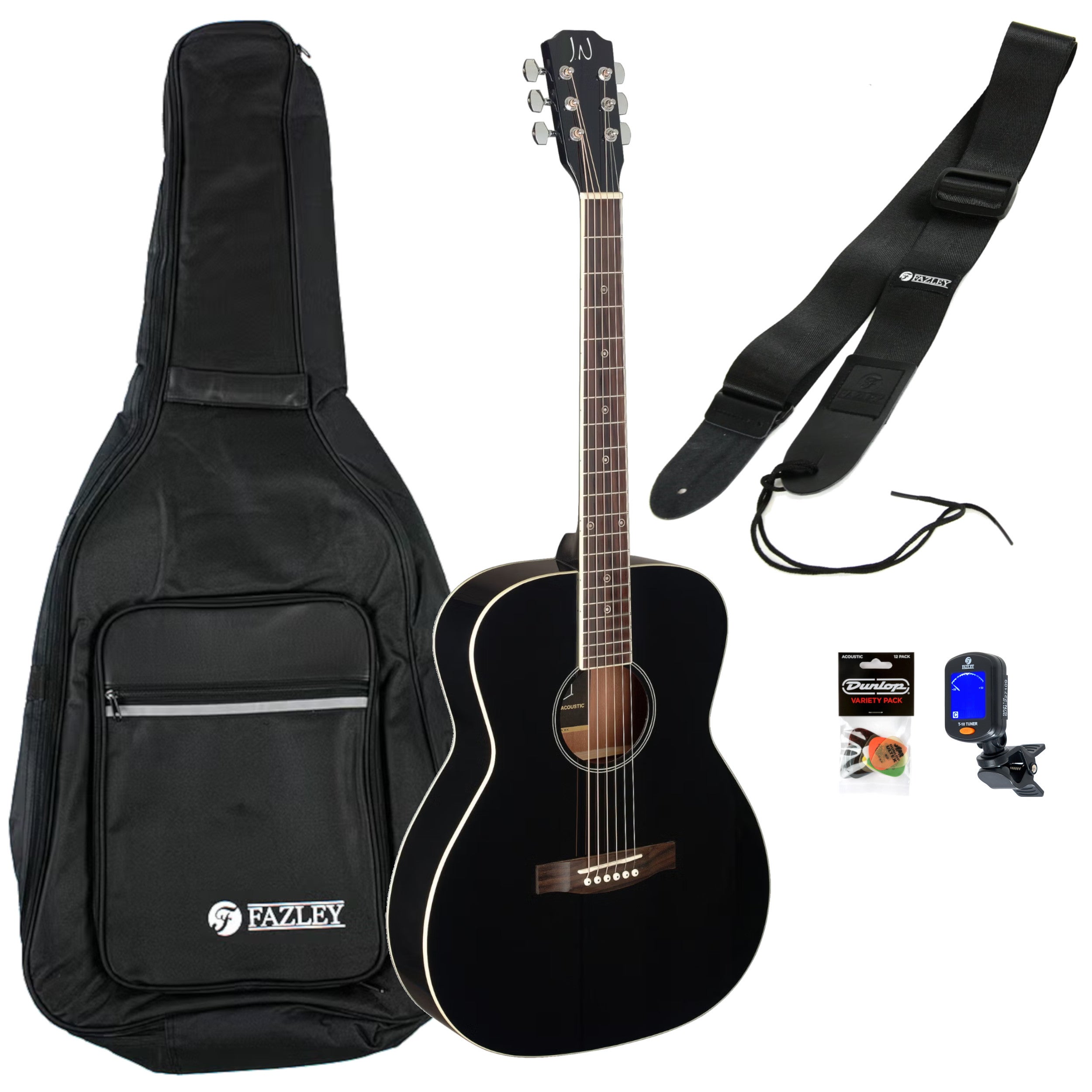 J.N Guitars Bessie BES-A Black westerngitaar starterset