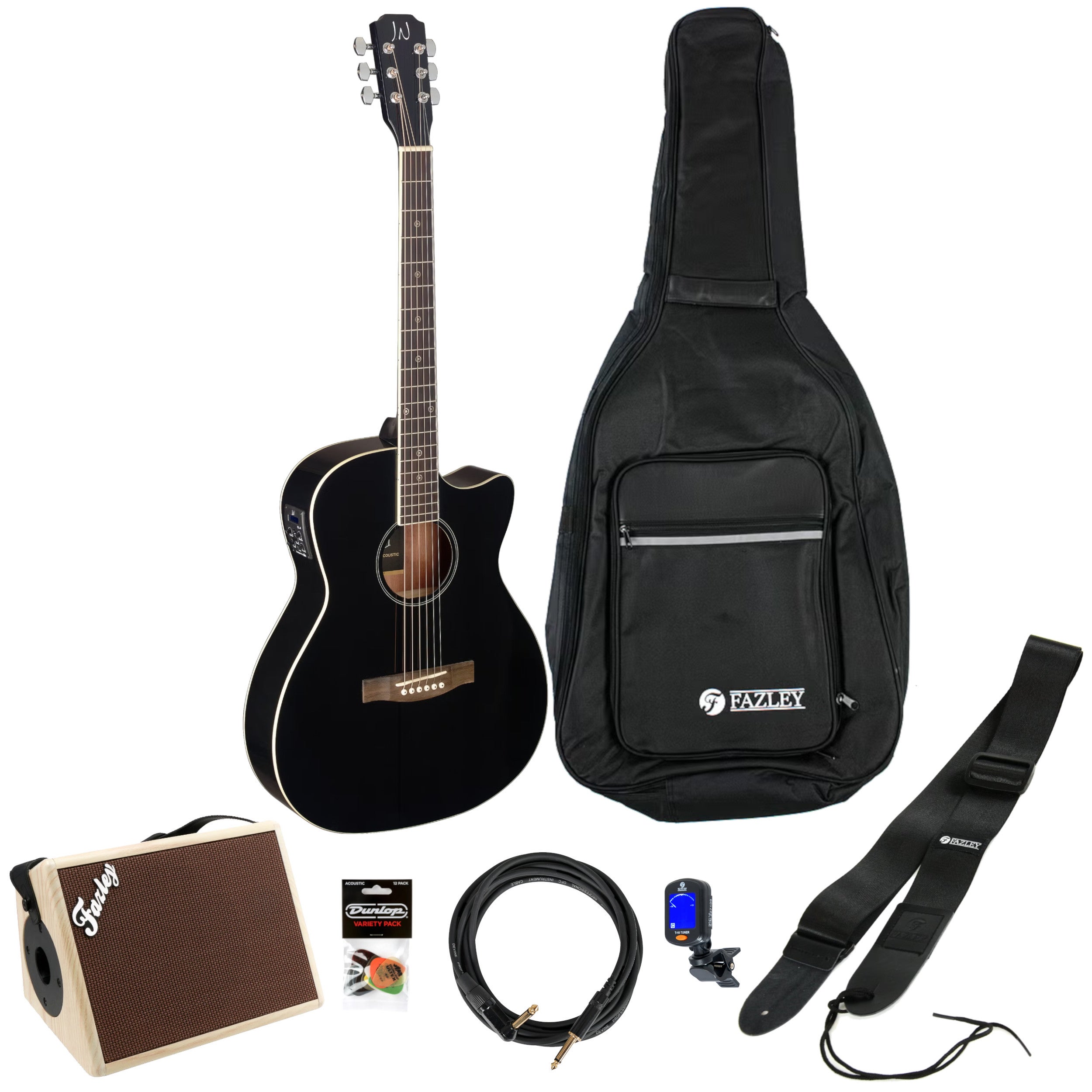 J.N Guitars Bessie BES-ACE Black E/A