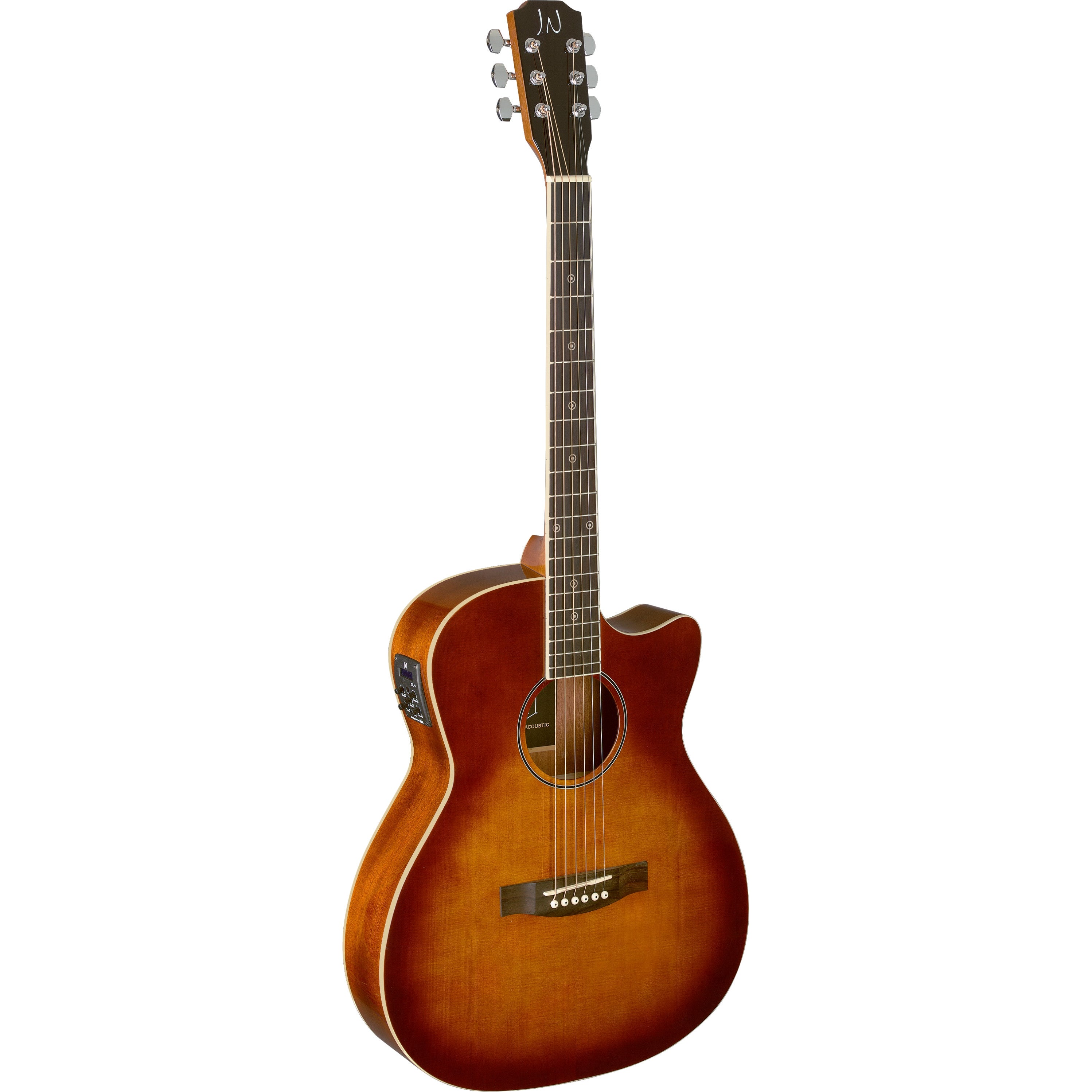 J.N Guitars Bessie BES-ACE Dark Cherry Burst elektrisch-akoestische westerngitaar