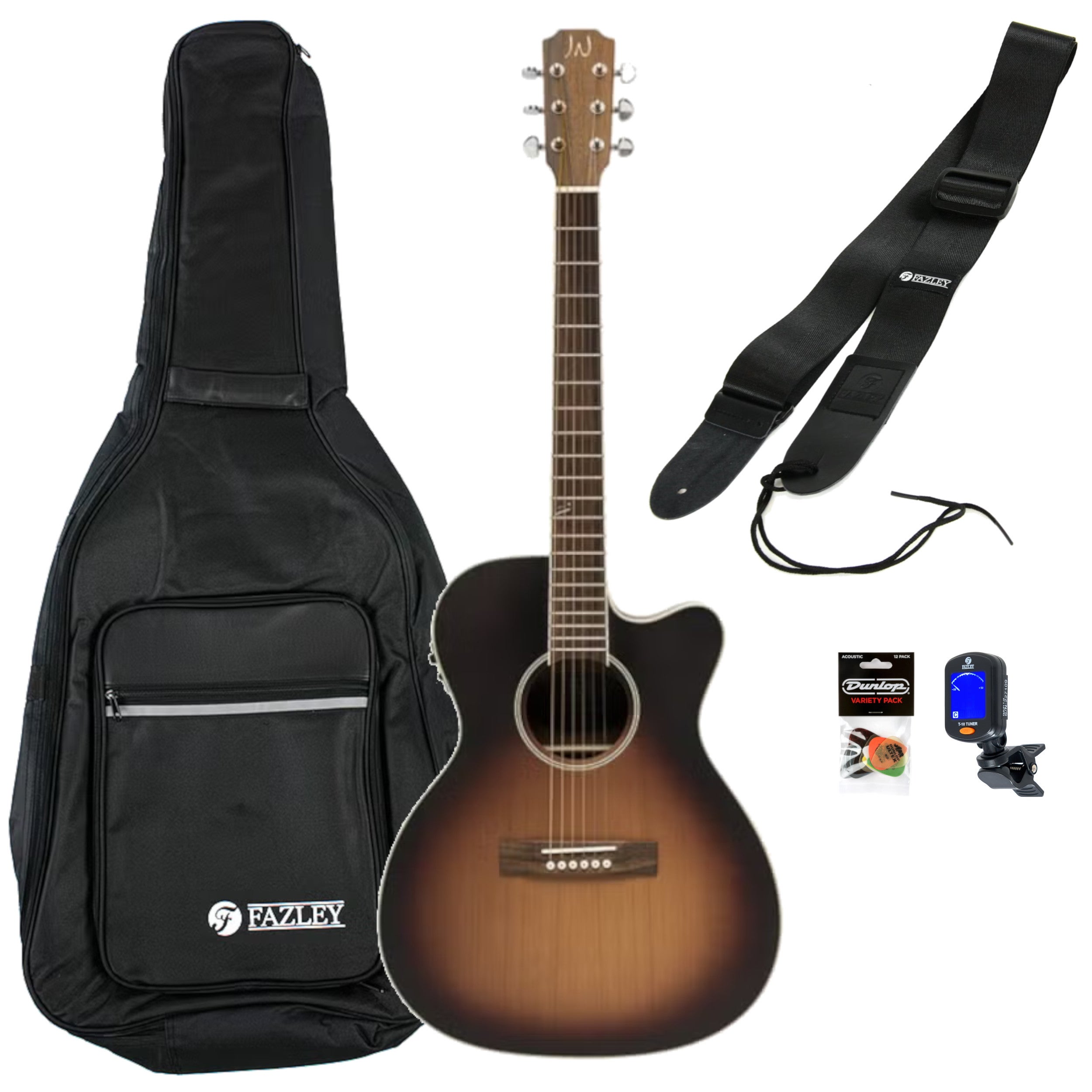 J.N Guitars Ezra Series EZR-OM westerngitaar starterset