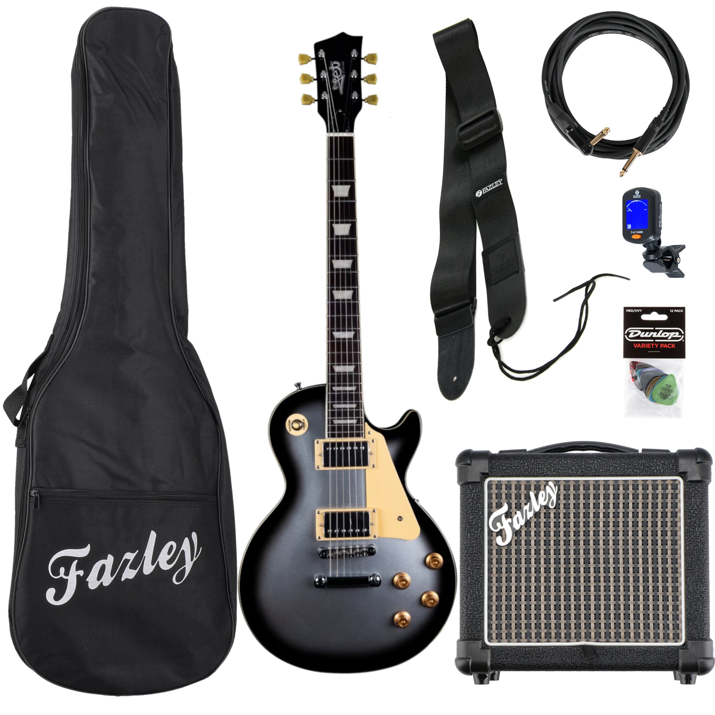 JET Guitars JL-500 Silver Burst elektrische gitaar starterset
