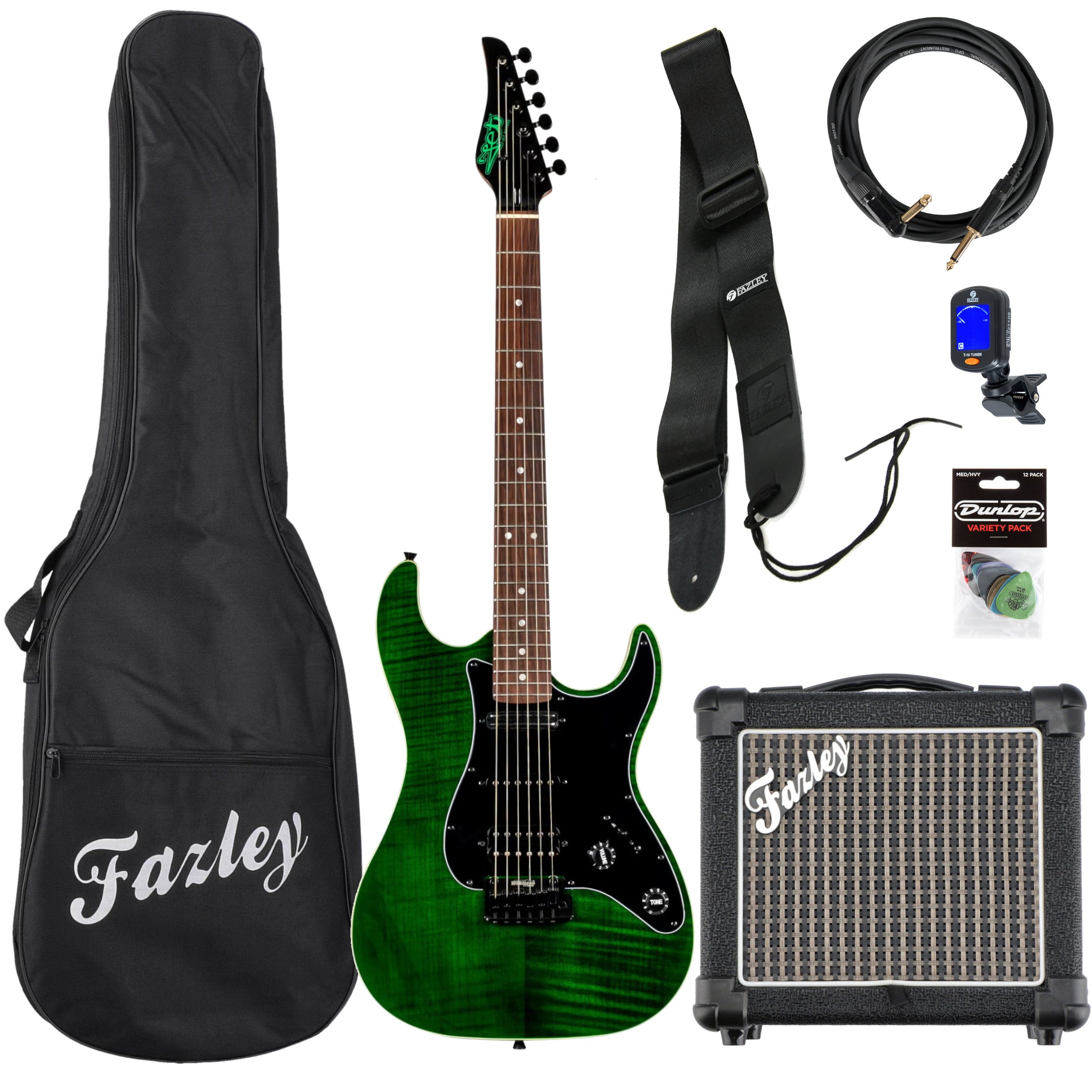JET Guitars JS-450 Transparent Green elektrische gitaar starterset