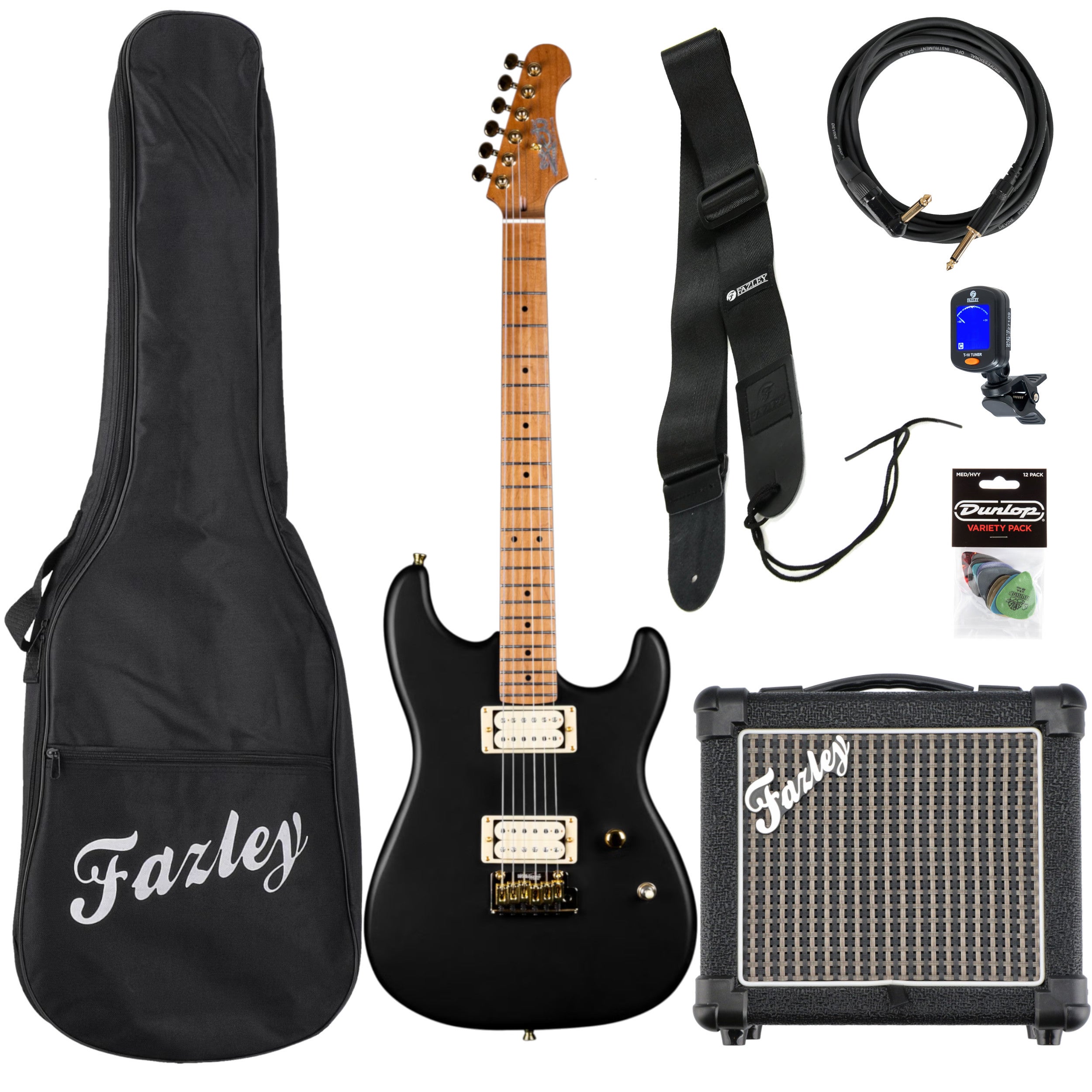 JET Guitars JS-700 Matt Black starterset