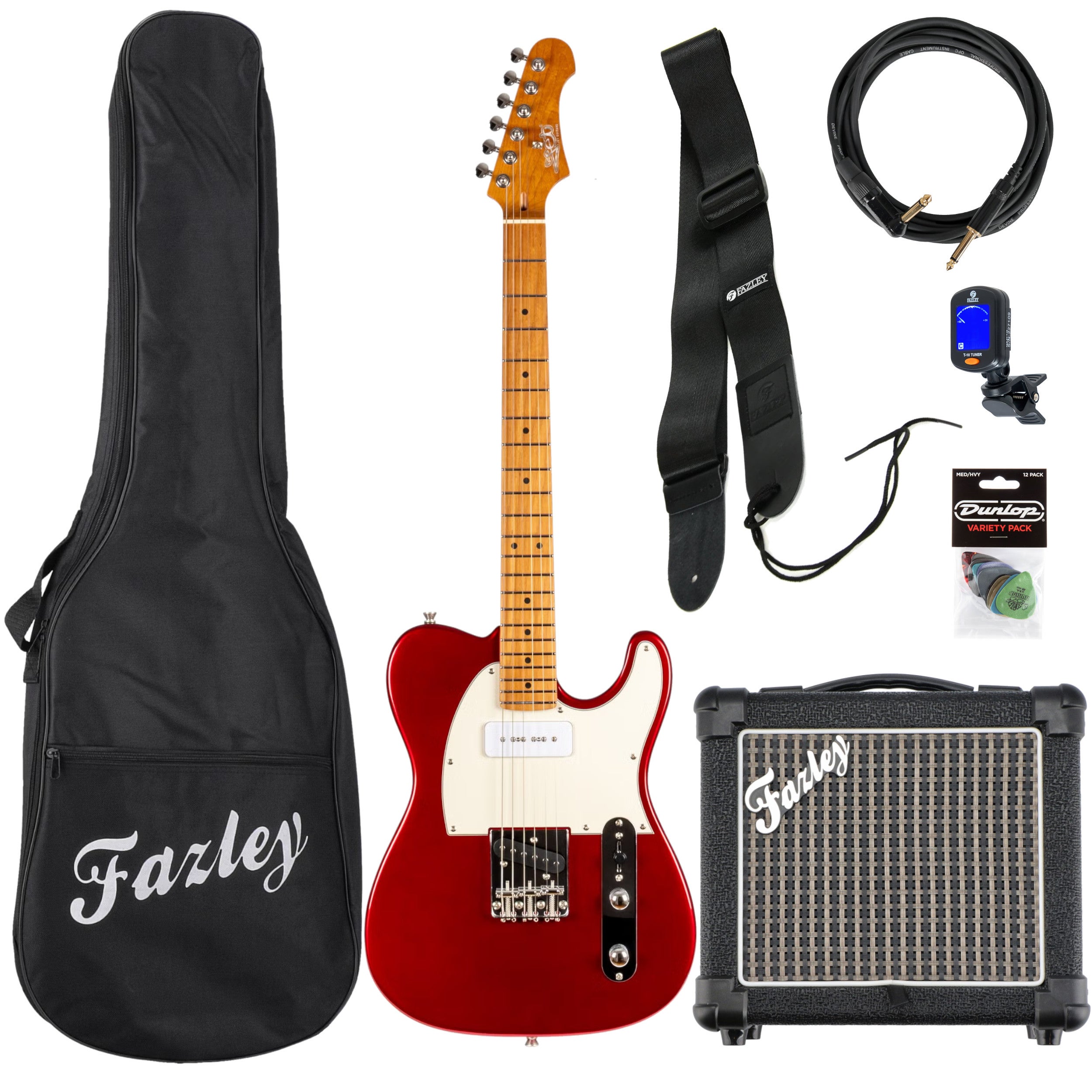 JET Guitars JT-300 Candy Apple Red P90 elektrische gitaar starterset