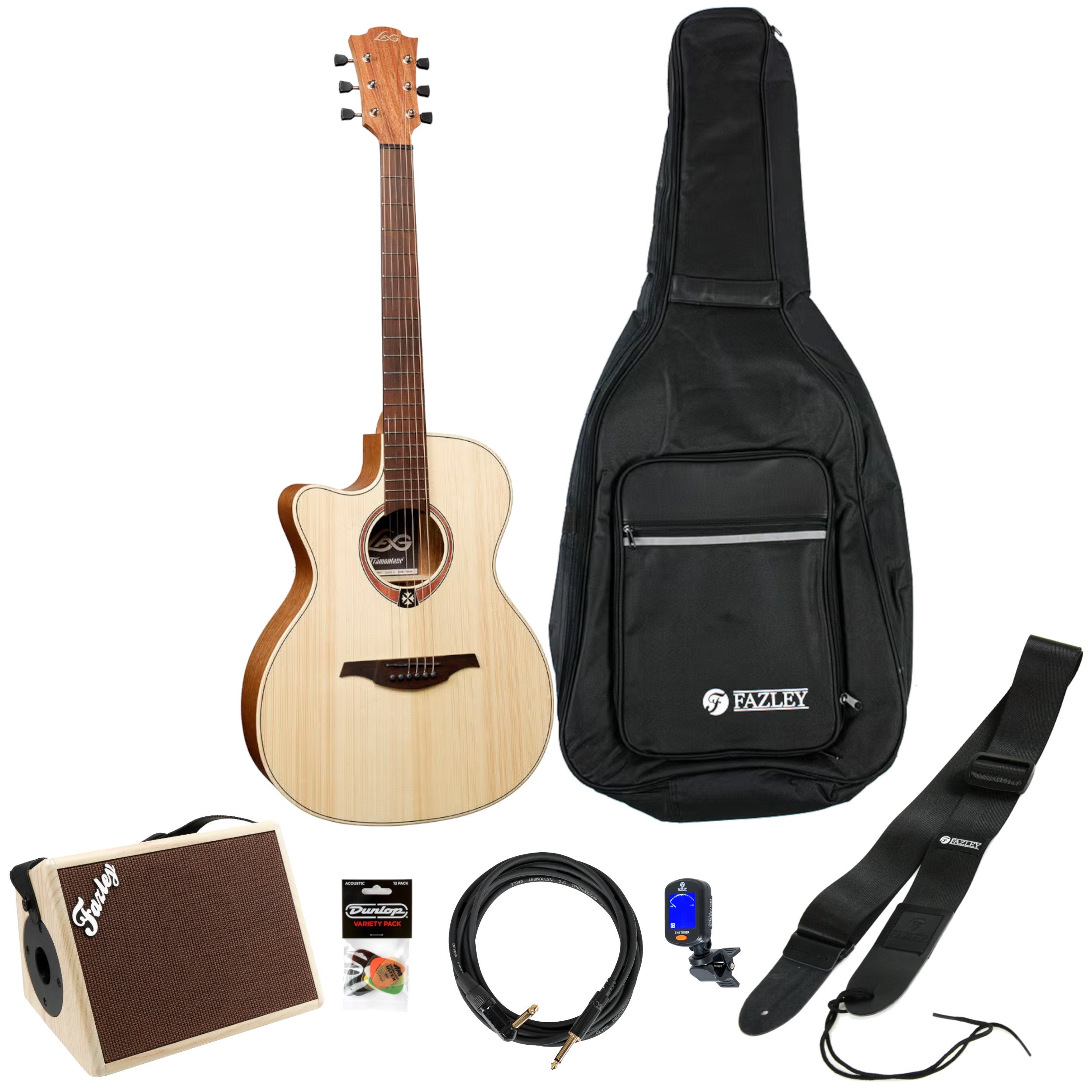 LAG Guitars Tramontane 70 TL70ACE-NAT E/A westerngitaar starterset met versterker