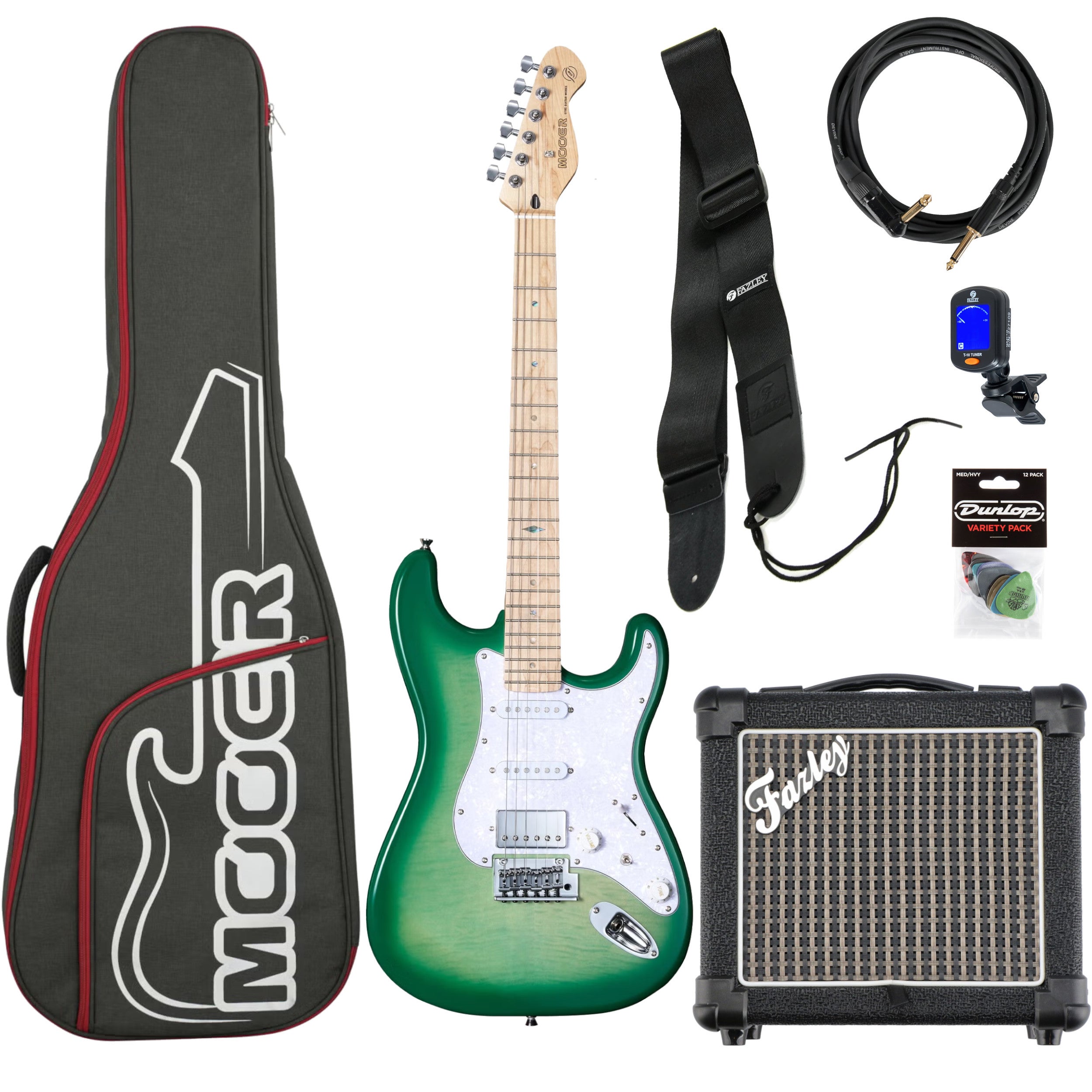 Mooer MSC30 Pro Guitar Lemon Green elektrische gitaar starterset