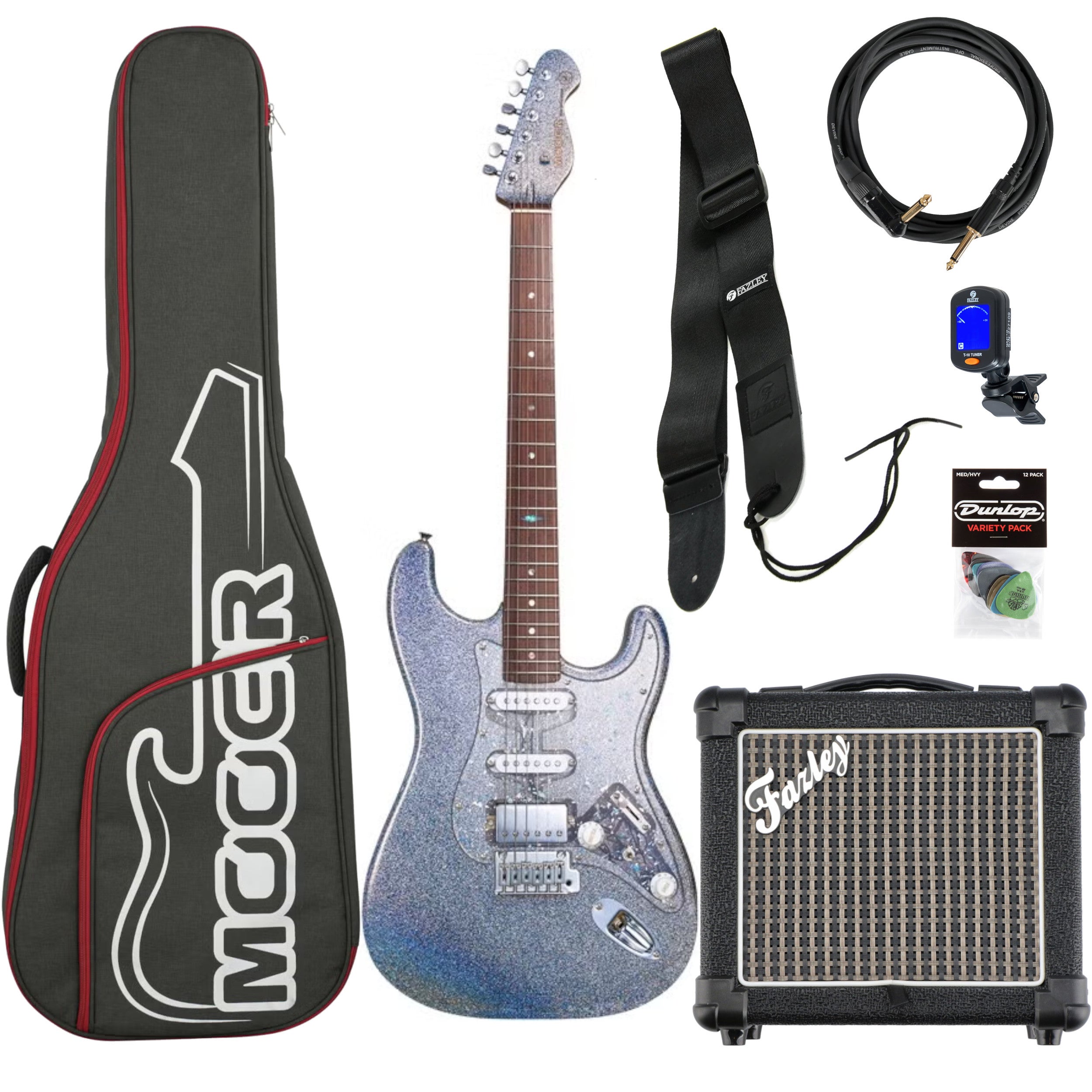 Mooer MSC50 Pro Guitar Magic Crystal elektrische gitaar starterset