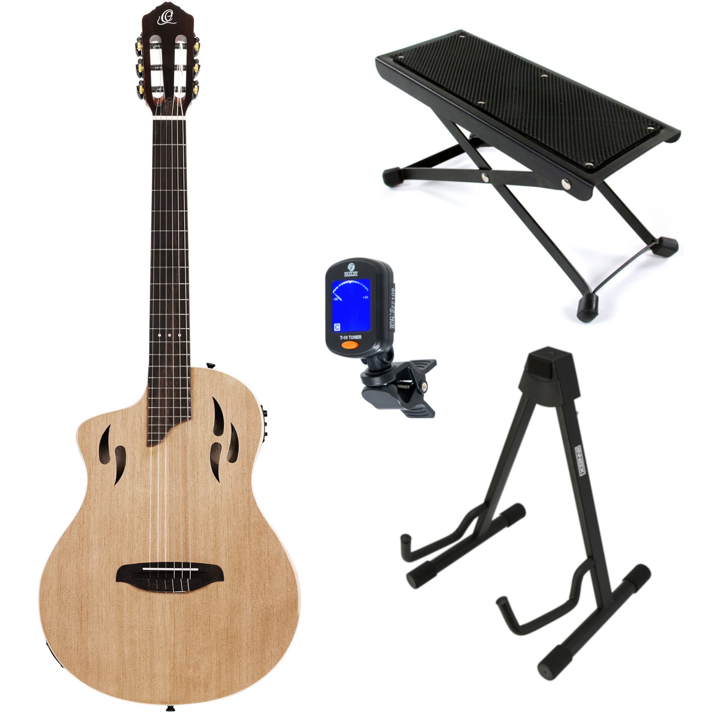 Ortega RTPSTD-NAT-L TourPlayer Series Standard Gloss Natural linkshandige klassieke gitaar starterset