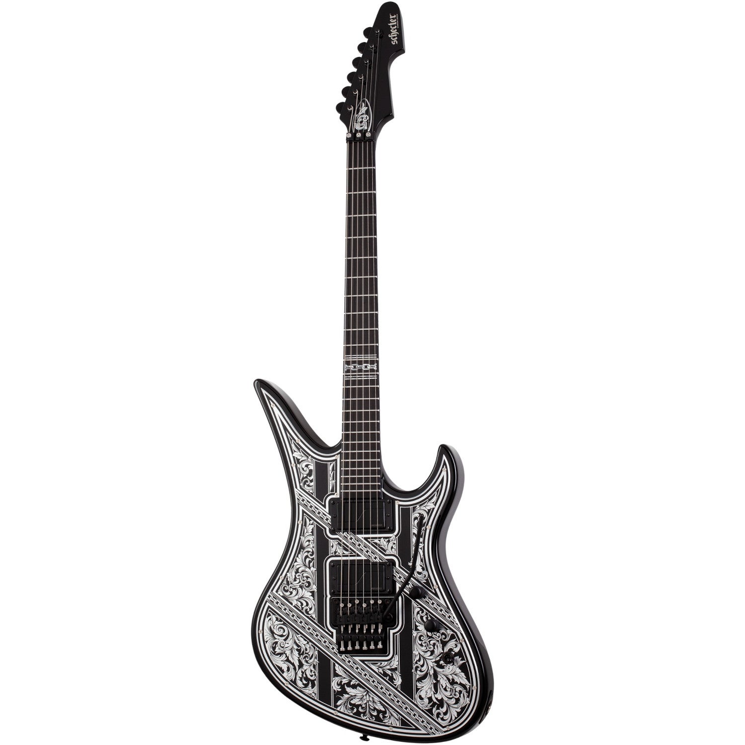 Schecter Avenger FR Przym Palladium Gloss Black elektrische gitaar