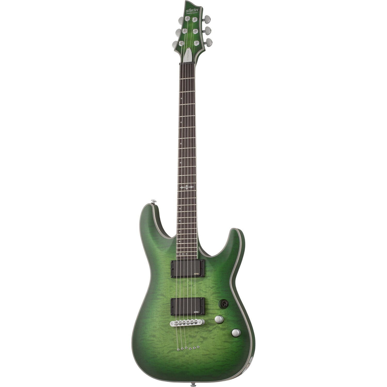 Schecter C-1 Platinum Satin Green Burst