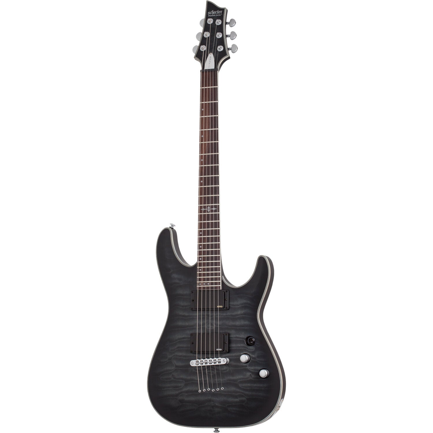Schecter C-1 Platinum See Thru Black Satin