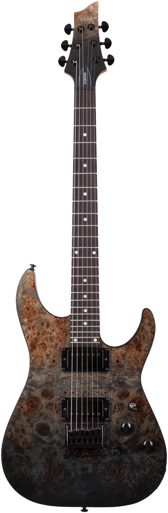 Schecter C-1 Standard Black Fade Burst Burl