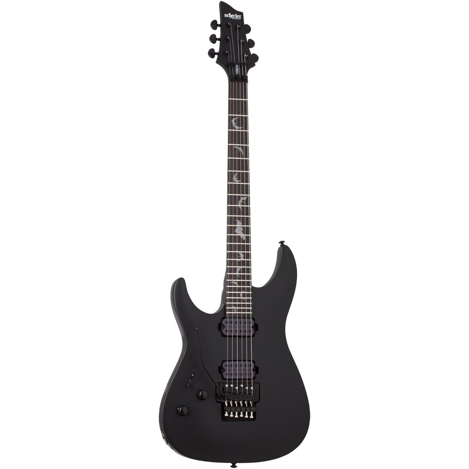 Schecter Damien 6 FR Satin Black LH linkshandige elektrische gitaar
