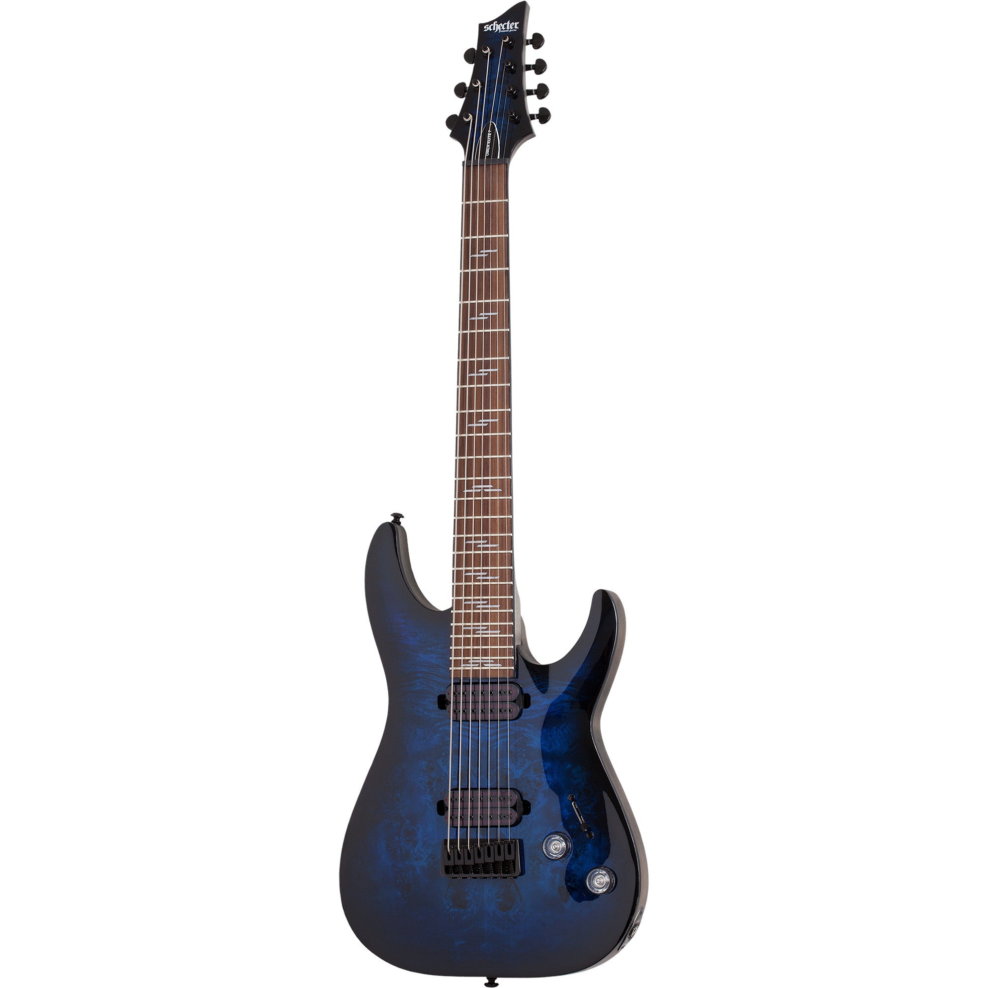 Schecter Omen Elite-7 See-Thru Blue Burst