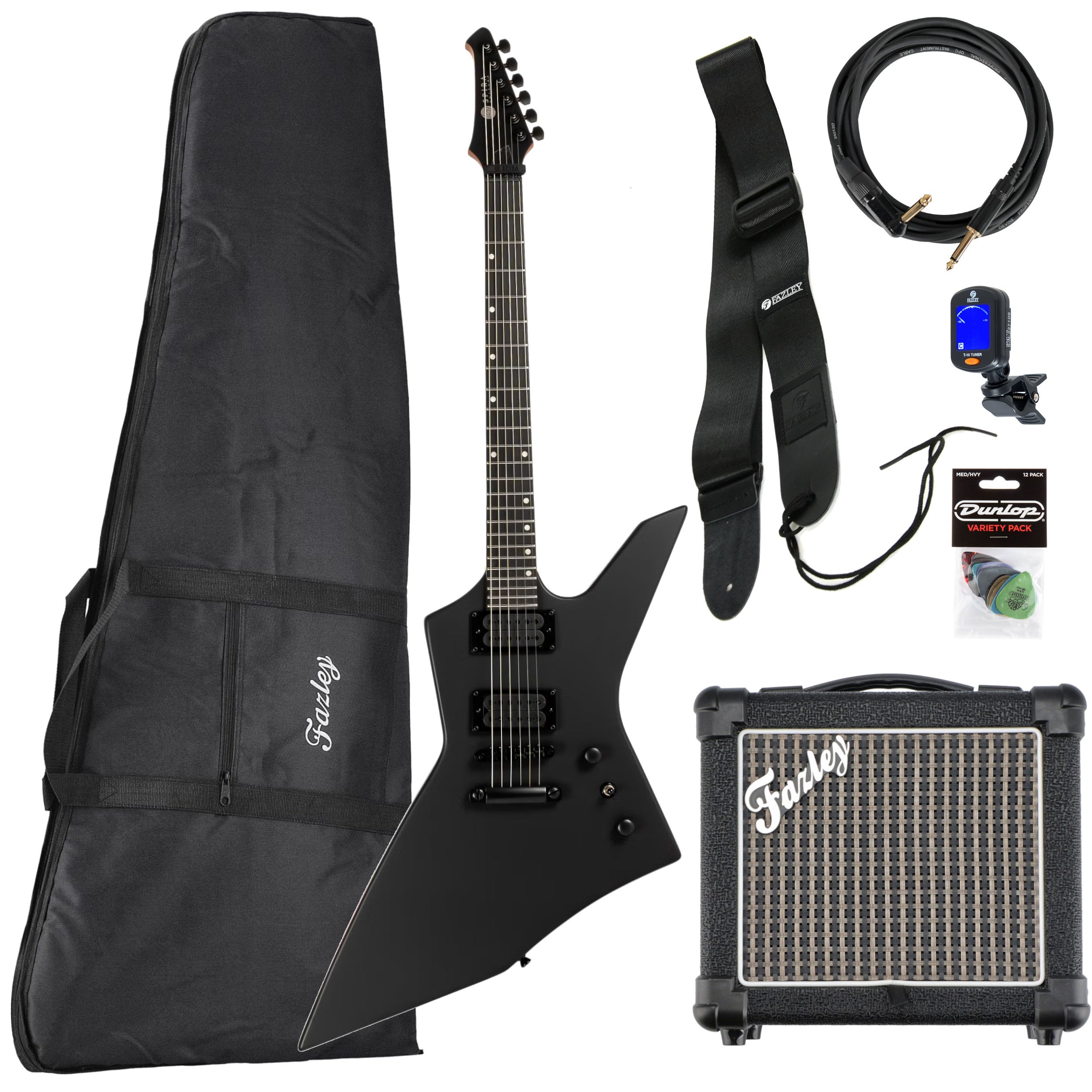 Spira Guitars X-400 MBK Satin Black elektrische gitaar starterset