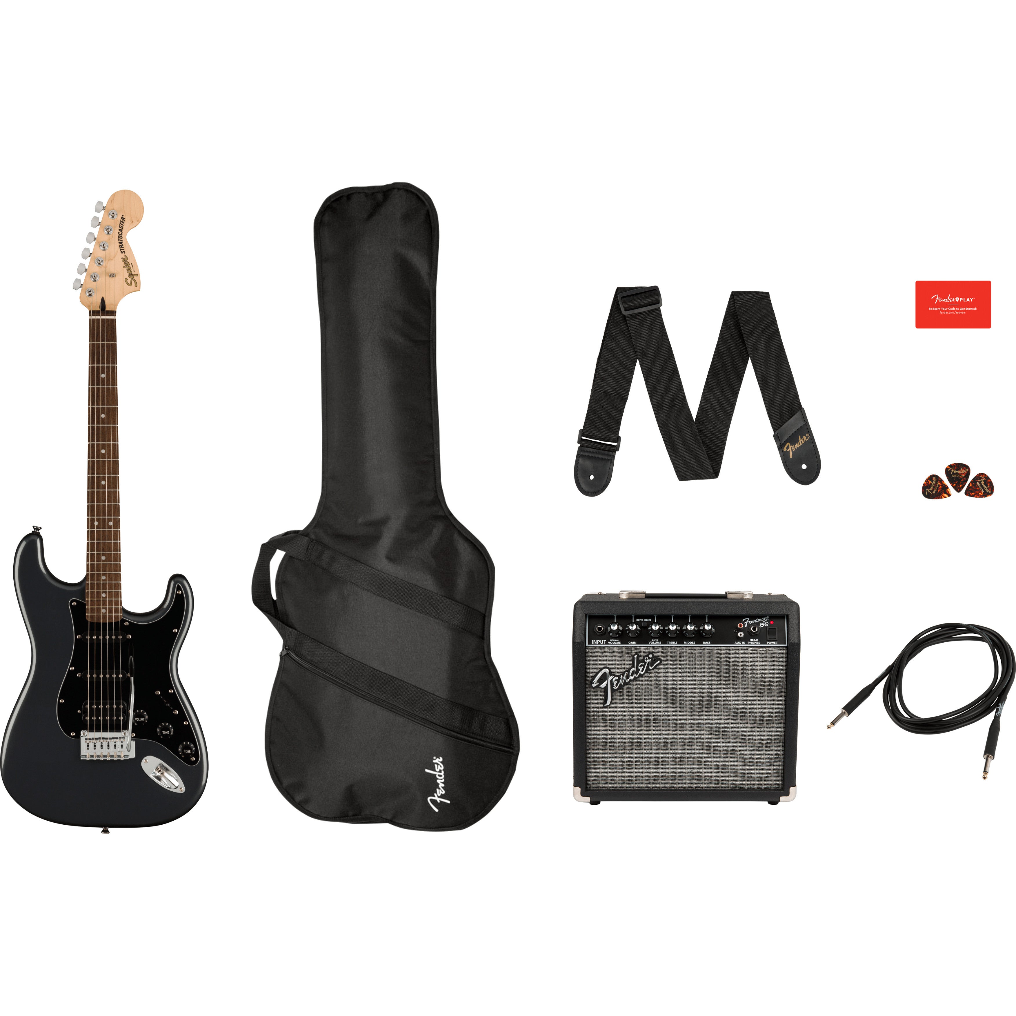 Squier Affinity Series Stratocaster HSS Pack IL Charcoal Frost Metallic