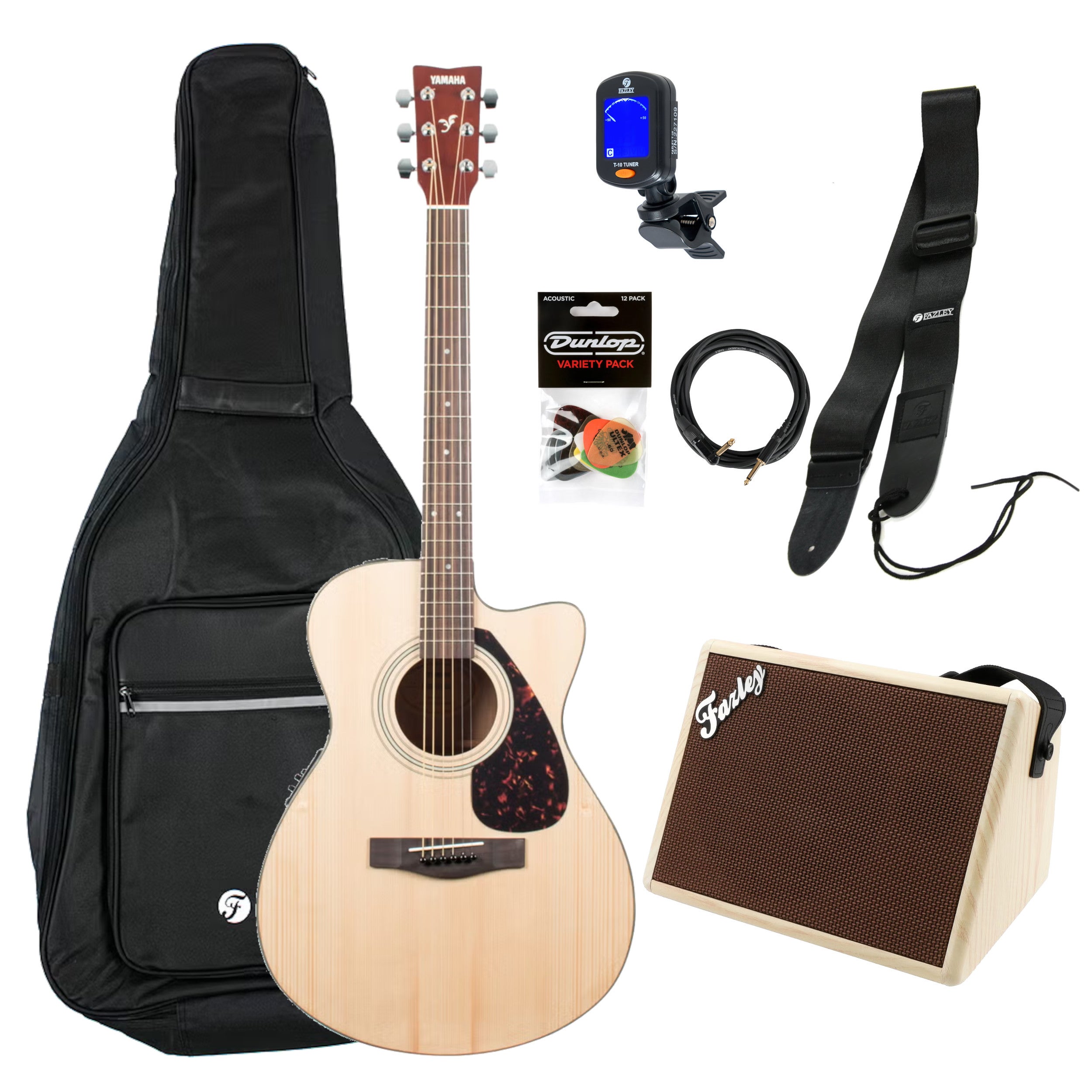 Yamaha FSX315C Natural elektrisch-akoestische westerngitaar starterset met versterk